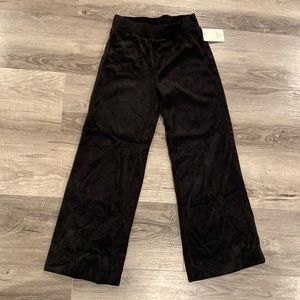 Year of Ours Black Velour Wide Leg Pant Size Small